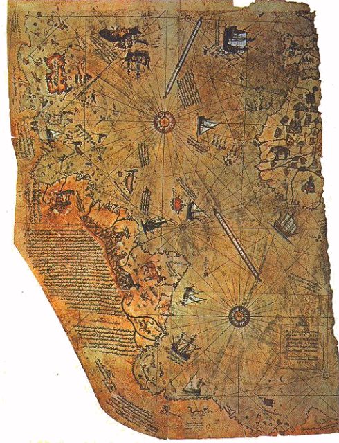 Fragment of the Piri Reis map.