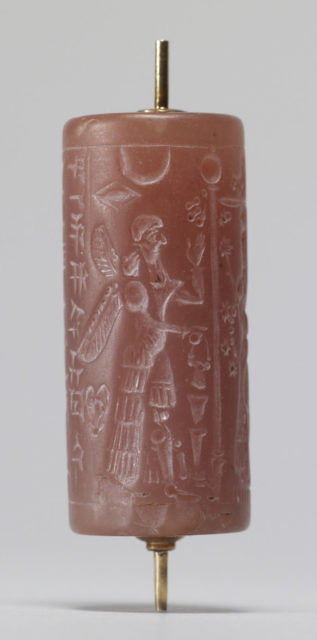 A Neo-Assyrian cylinder seal.