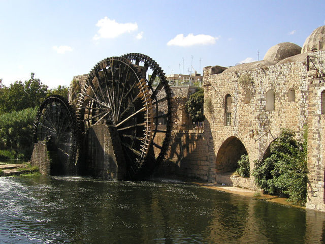 At one point, there were more than 30 norias in Hama. Unfortunately, only 17 of the original water wheels have survived into the 21st century. Author – Gusjer – CC BY 2.0.