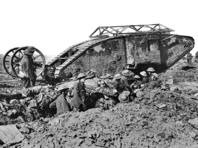 British Mark I tank near Thiepval, 25 September 1916.