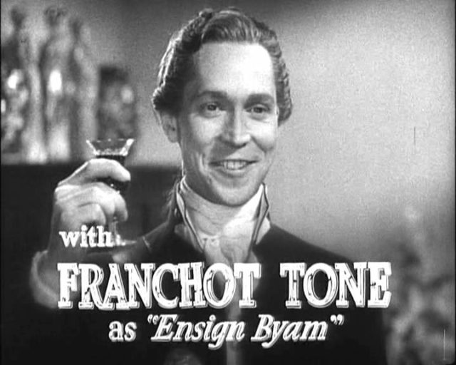 The man found guilty – photo of Franchot Tone as Ensign Byam in one of his most notable films, “Mutiny on the Bounty”