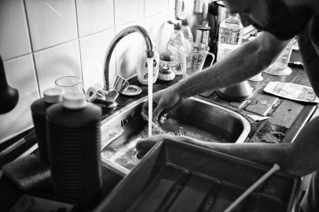 Developing the 70-years-old roll of film. Photo by Martijn Van Oers