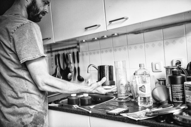 Developing the 70-years-old roll of film. Photo by Martijn Van Oers