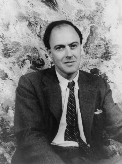 Portrait of Roald Dahl, who first wrote a book with gremlins as main characters