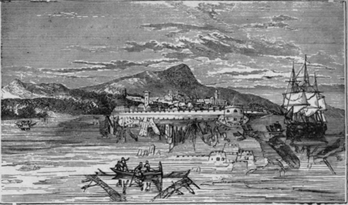 An 1844 drawing entitled “The Fata Morgana, As Observed in the Harbour of Messina”