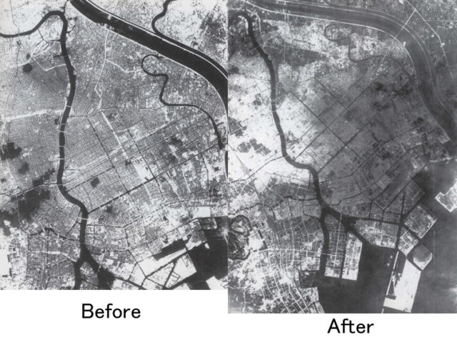 Before and after comparison of Tokyo