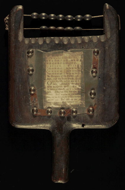 18th Century Hornbook with abacus. Author: Library of Congress