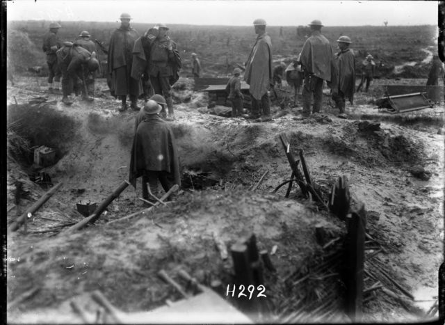 New Zealand soldiers in the Ypres Salient. Tom Marshall says, “I was commissioned to colorize this particular image for the cover for ‘Passchendaele: The Day By Day Account,’ ” by Chris McCarthy.