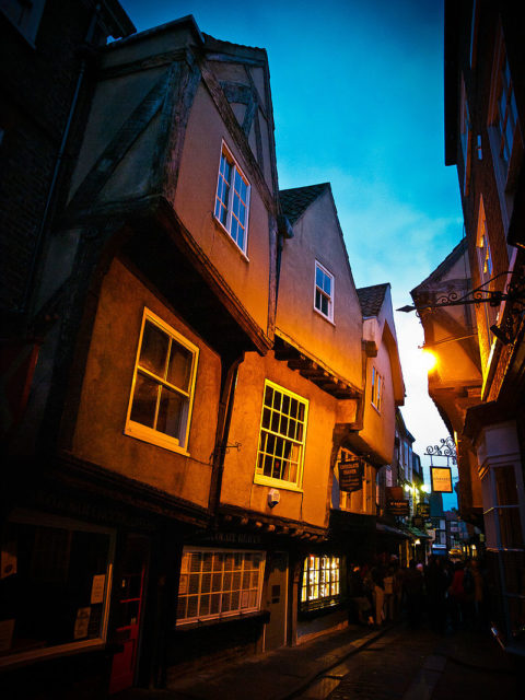 The Shambles by night. Photo by Sebastian Mrozek CC BY-SA 3.0