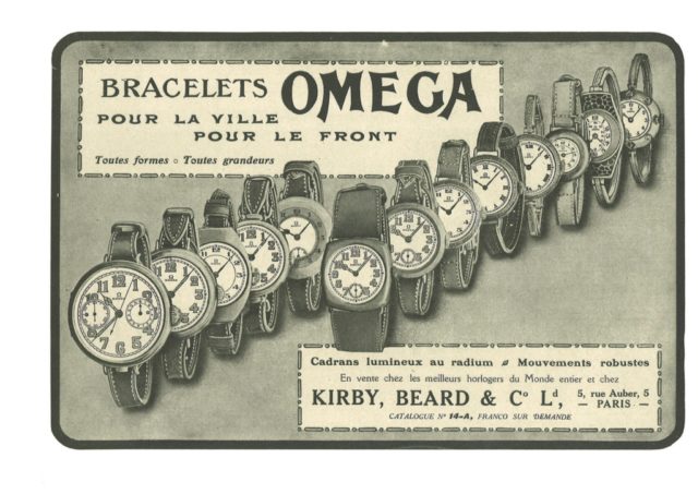 Omega timepieces date back 160 years. Here, a French ad from 1916. Courtesy: Omega
