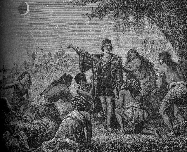 Columbus predicts lunar eclipse to the natives