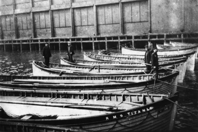 Rescued lifeboats following Titanic’s sinking, all that was left of ‘the ship of the dreams’, New York, 1912