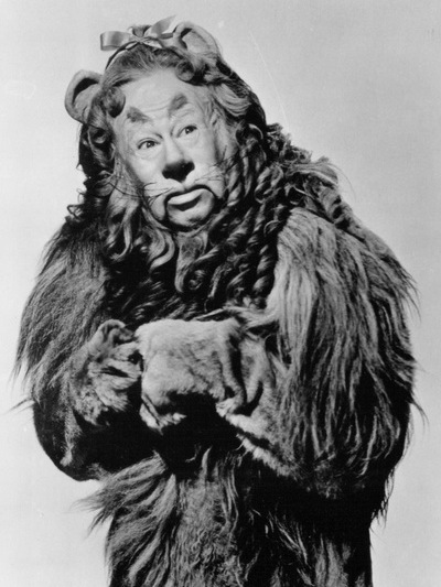 Bert Lahr in his costume as the Cowardly Lion in Victor Fleming’s 1939 film version The Wizard of Oz