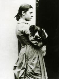 Potter at 15 with her springer spaniel.