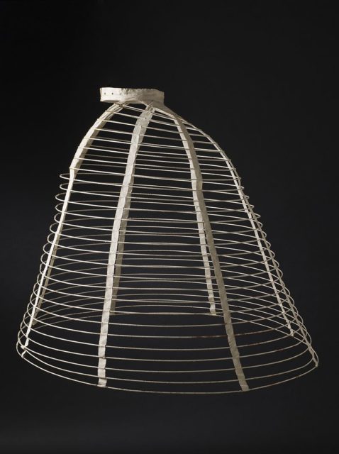 Cage crinoline with steel hoops, 1865