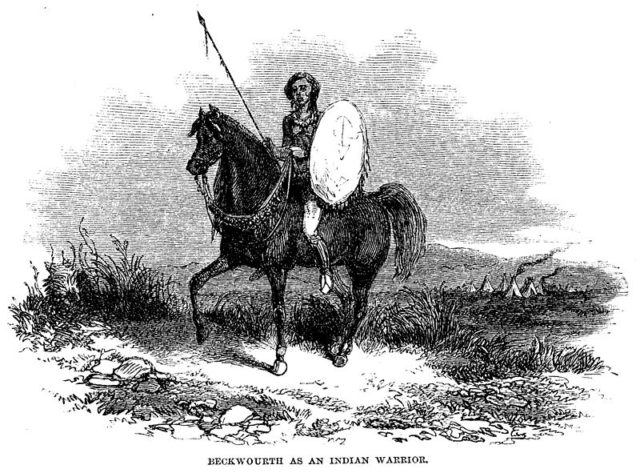 Beckwourth as Indian warrior, 1856