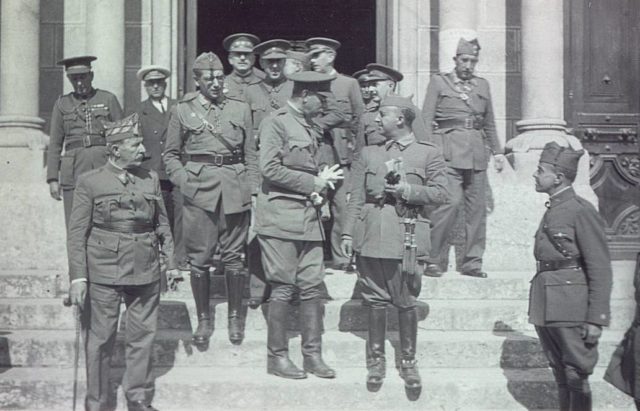 Franco and other rebel commanders during the Civil War, c. 1936-1939