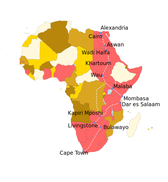 Overview of routes discussed. Not all links displayed were finished. Author: Classical geographer CC BY-SA 3.0