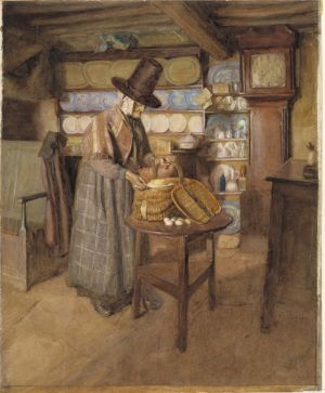 Market Day in Old Wales (1910), a later Vosper painting also featuring Siân Owen