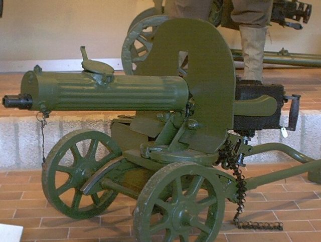 Maxim 1910 machine gun CC BY-SA 3.0