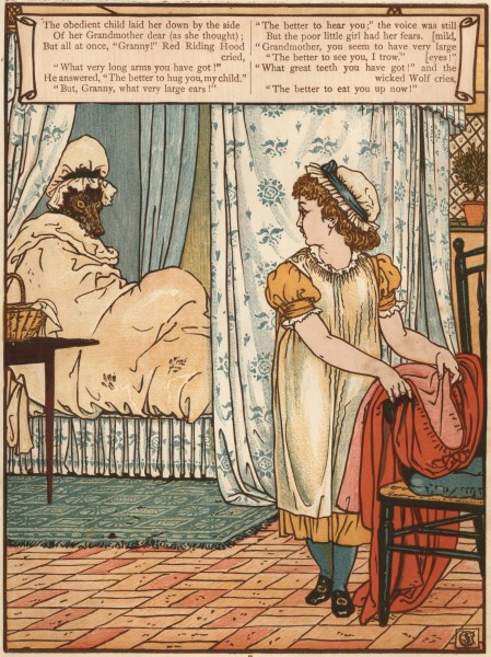 “The better to see you with”: woodcut by Walter Crane