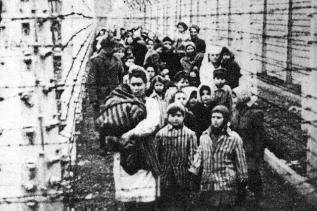 Twin sisters Eva and Miriam Mozes being released by the Soviet Army.