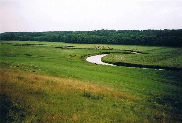 The river Tollense near the village Weltzin in the district Demmin (Mecklenburg-Vorpommern, Germany).