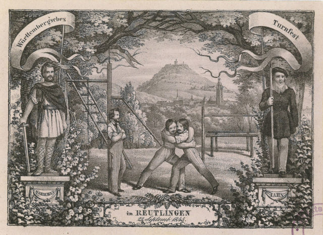 Poster to Turner’s Public Exercise in 1845 – Turnfest in Reutlingen (Germany)