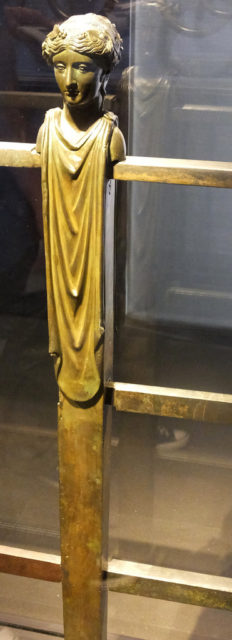 A bronze railing from one of the massive ships Caligula built at Lake Nemi. Author Amphipolis. CC By 2.0/Flickr