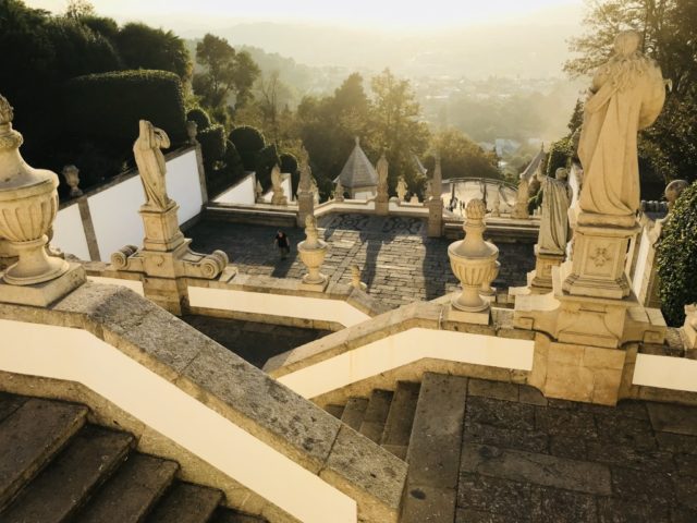 On the way up the stairs, numerous statues and friezes depicting the life of Christ can be seen.