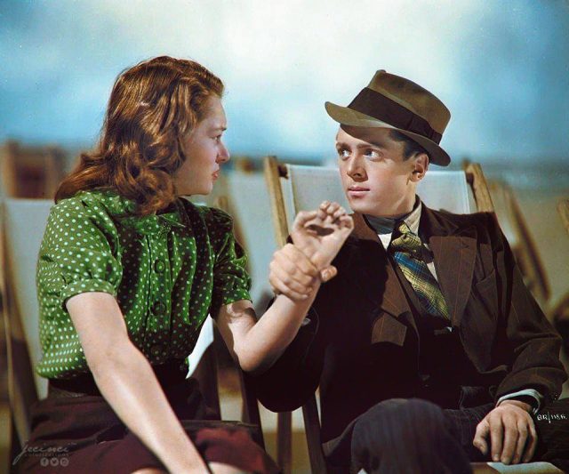 Richard Attenborough and Carol Marsh in ‘Brighton Rock’ (1947)(Colorised by Jecinci)