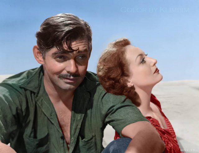 Clark Gable and Joan Crawford in the romantic drama ‘Strange Cargo’ (1940)(Colour by Klimbim)