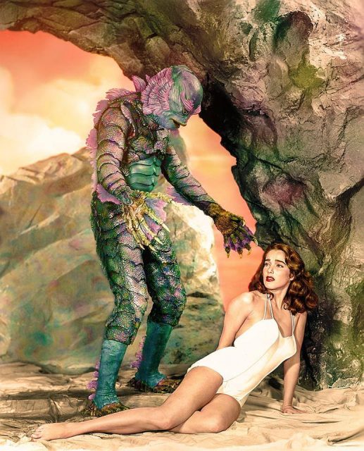 Ben Chapman and Julie Adams in ‘Creature from the Black Lagoon’ (1954)(Color by Mario)