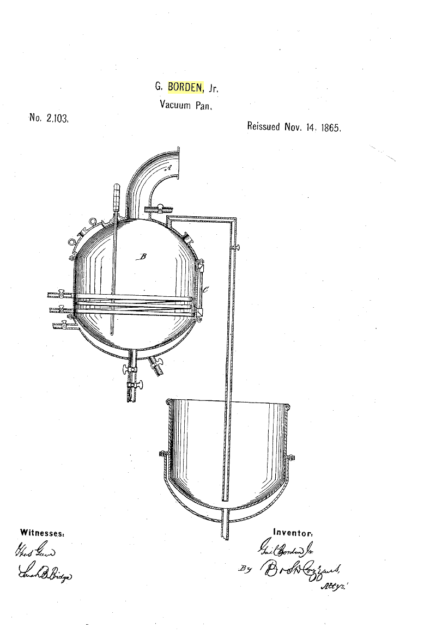 Patent RE2103 for Improvements in Condensing Milk