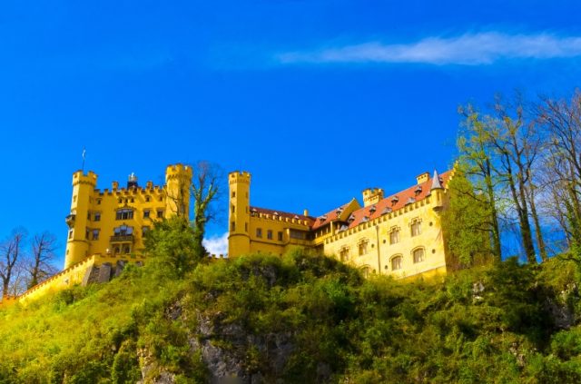 Hohenschwangau, Germany – May 28, 2017: The view of Hohenschwangau Castle Bavaria Germany