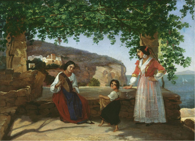 Italian women dance the tarantella