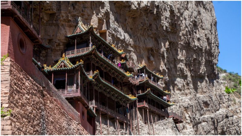 The gravity-defying Hanging Monastery in China has been suspended 246-feet above ground for 1,500 years | The Vintage News