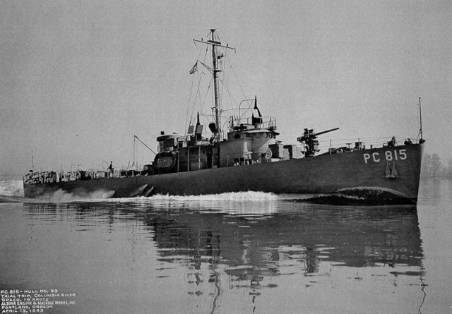The USS PC-815, Hubbard’s second and final command