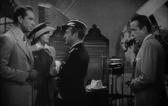 From left to right: Henreid, Bergman, Rains and Bogart