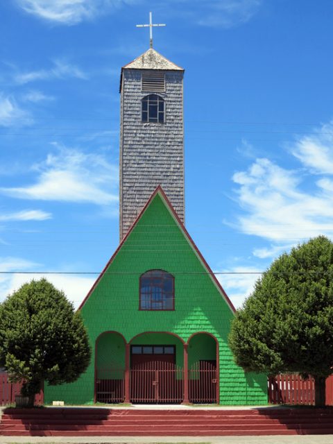 Church in Castro City, Chiloe Island, Chile,