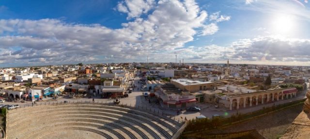 The Roman amphitheater of Thysdrus in El Jem, Tunisia