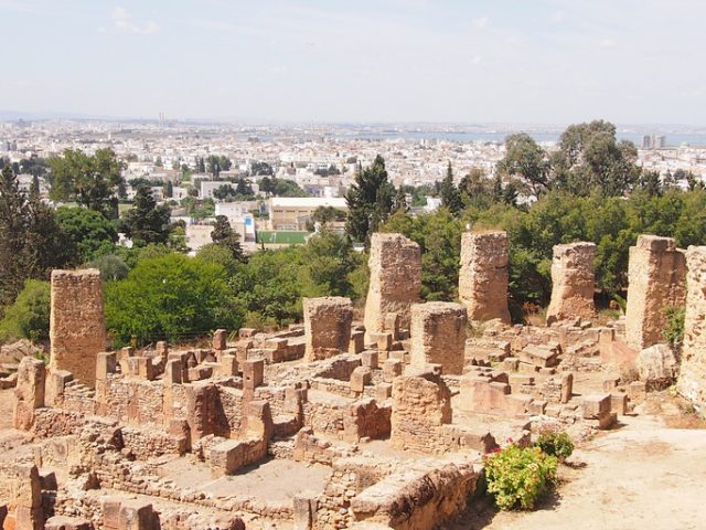 Ruins of Carthage in the territory of modern Tunisia