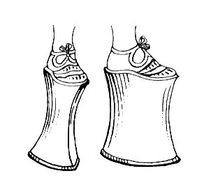 Line art drawing of a chopine.