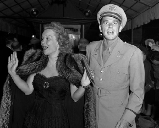 With first wife Jane Wyman, 1942