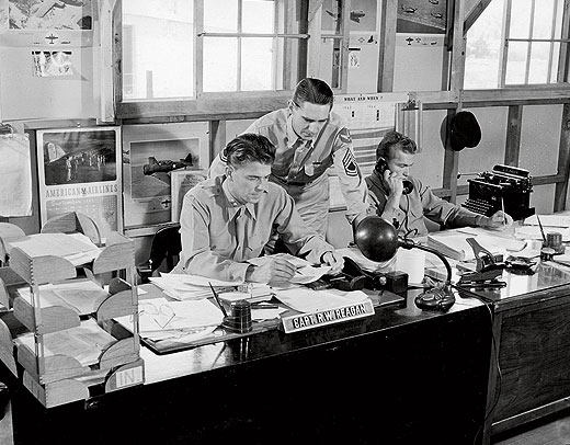 Capt. Ronald Reagan at Fort Roach.