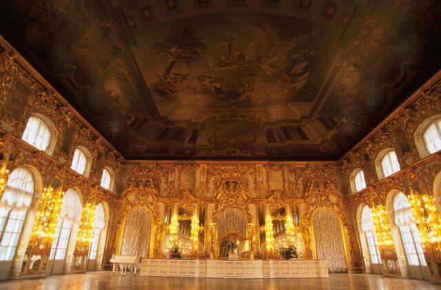 Interior of the replica of the Amber Room