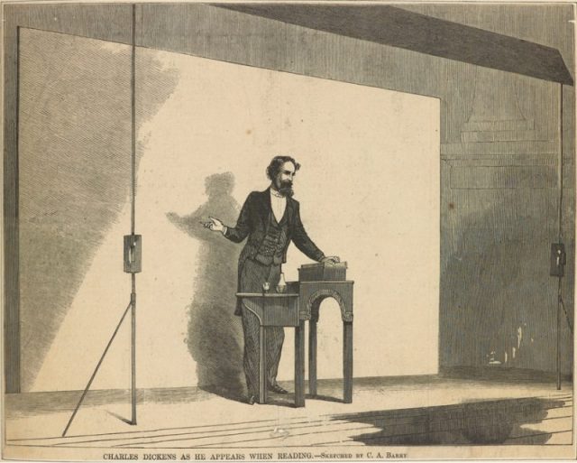 Dickens, performing a public reading. Author: Courtesy of the Morgan Library