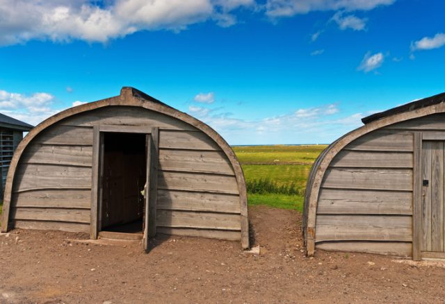 “Hut made from old fishing boat on Lindisfarne, near the priory, the huts are fashioned out of the half hulls of discarded boats.Beautiful Northumberland summers day.”