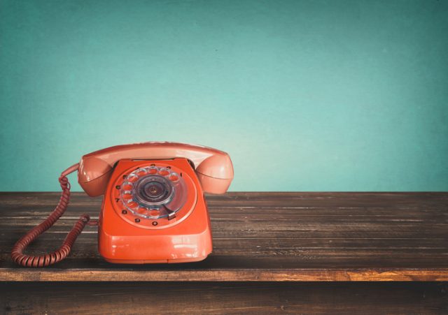 Retro red telephone