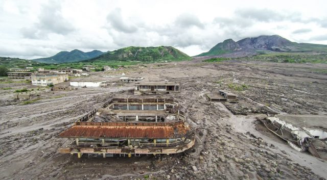 Series of eruptions of Soufriere Hills volcano between 1995 and 1999 devastated capital town Plymouth and several other villages